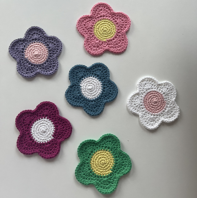6 sous-verres fleurs au crochet 