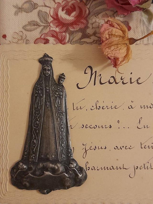 Petite plaque votive Vierge à l&#039;Enfant