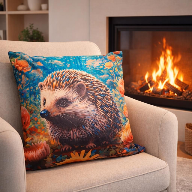 Hedgehog Cushion - 18" velvet 