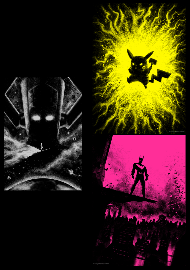 A3 SET 3 SILVER &amp; NEON