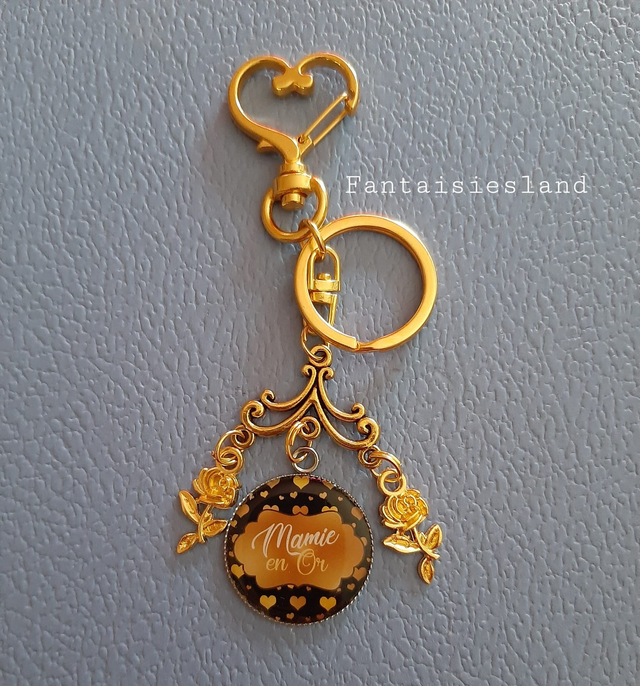 Accroche-clés Doré - Mamie en or