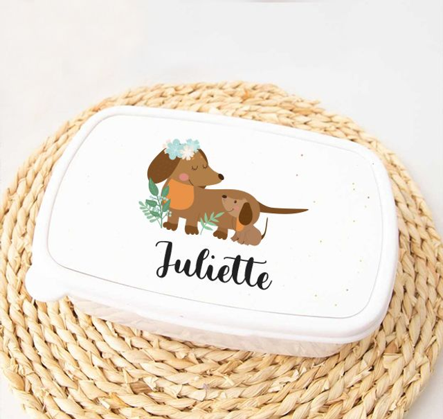 Boîte à lunch personnalisée avec prénom – Animaux
