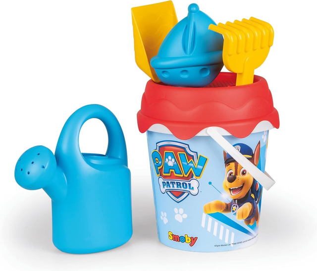 Smoby - Pat Patrouille - Seau de Plage Garni - Arrosoir + Moule à Sable - Dès 18 Mois