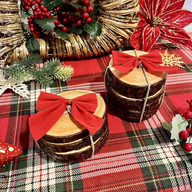 Handcrafted Pine Wood Coasters