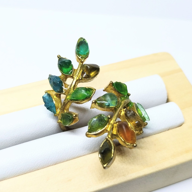 Autumn Leaves Seaglass Ring