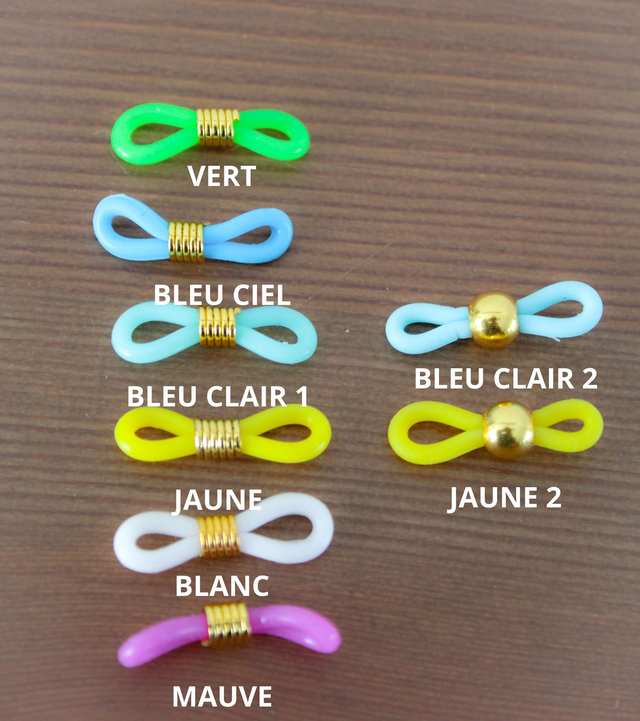 Attache lunettes en silicone – colorée & métal doré
