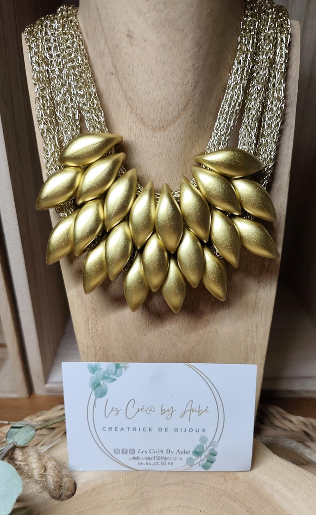 BIG COLLIER PERLES/RESILLE GOLD 0001369