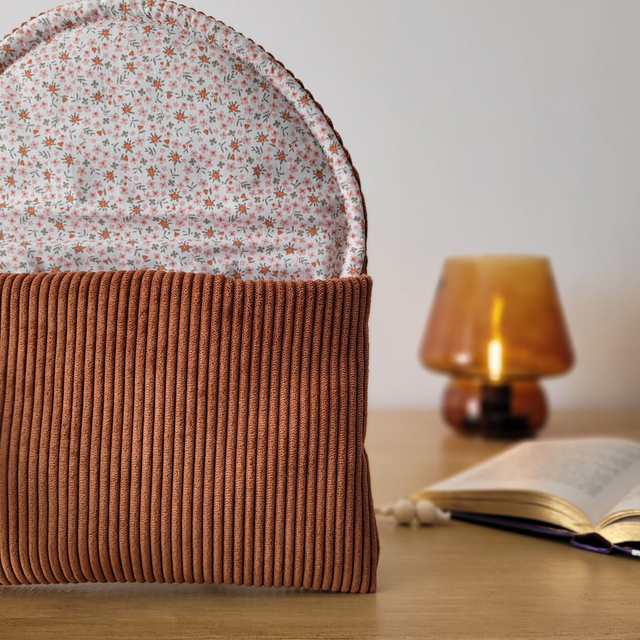 Pochette à livre Zoé velours rouille