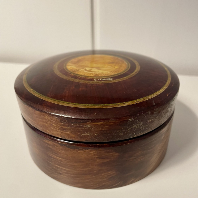 Boite ronde Dessin C. Merle Années 50