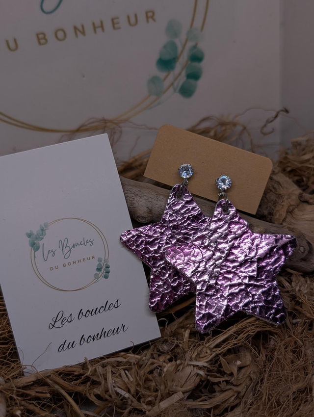 Boucles d&#039;oreilles Star s304 rose clips