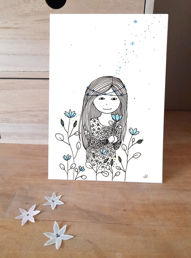 PAPETERIE - cartes PRINT "Etre fleur d'étoiles_2"