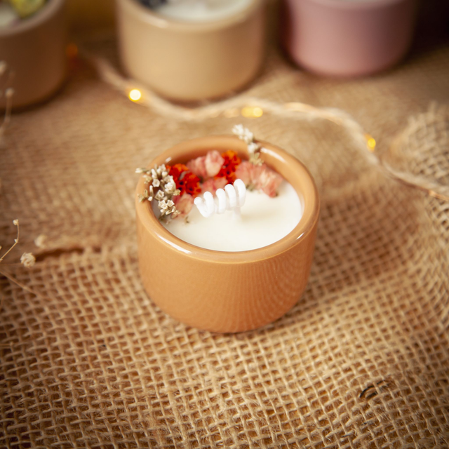 Bougie fleurie | bougie végétale parfumée | bougie naturelle | idée cadeau Mini fleurie