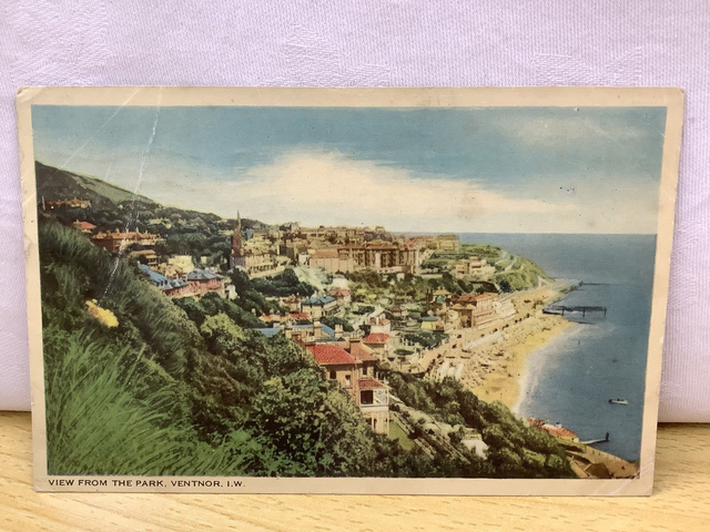 Ventnor, Isle of Wight, View from the park, Posted 1948 W.J. Nigh & Sons Ltd postcard. Our Ref No. R781 £2.50