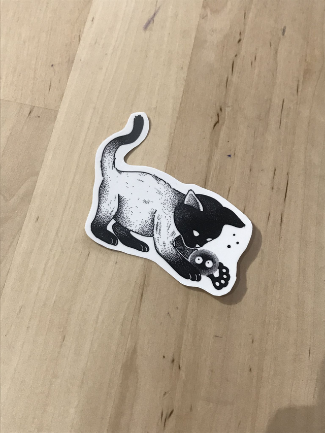 Tatouage éphémère chat et noiraude