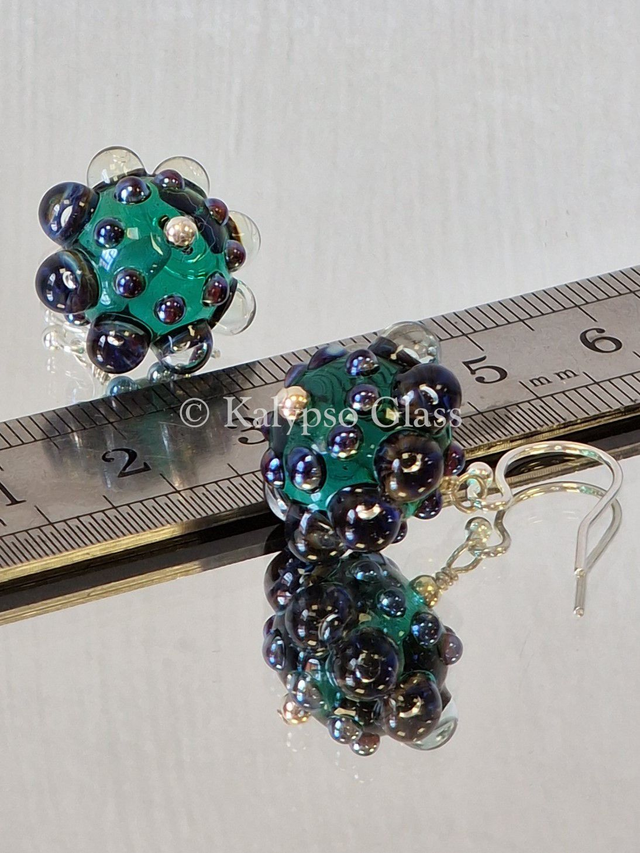 Bumpy Earrings, Teal