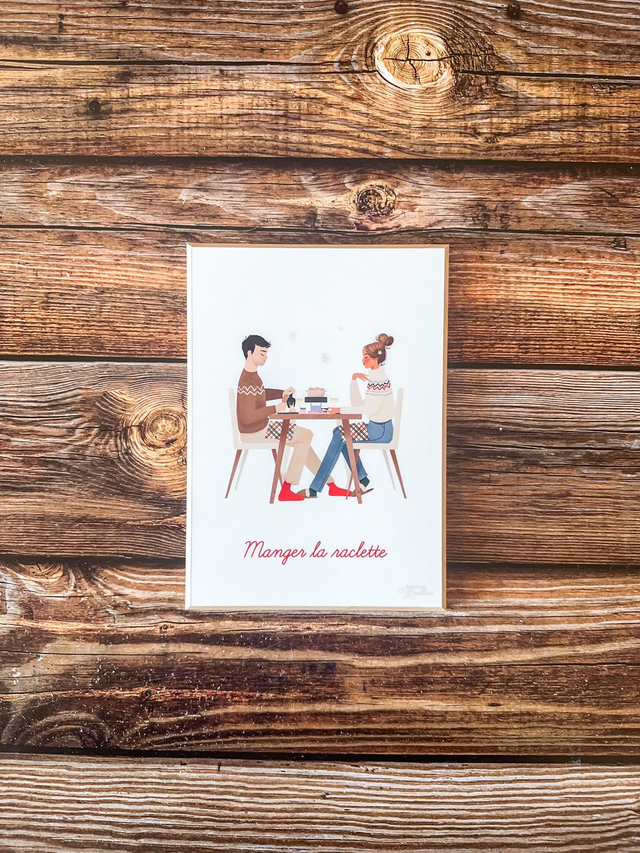 Tableau Manger la raclette - duo mixte