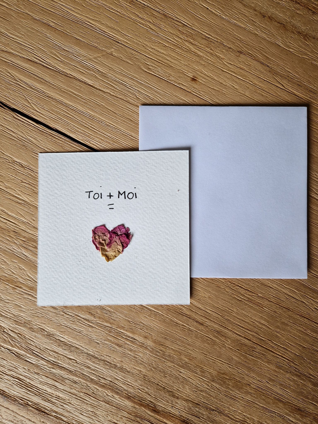 Carte " TOI+MOI" cœur fleuri