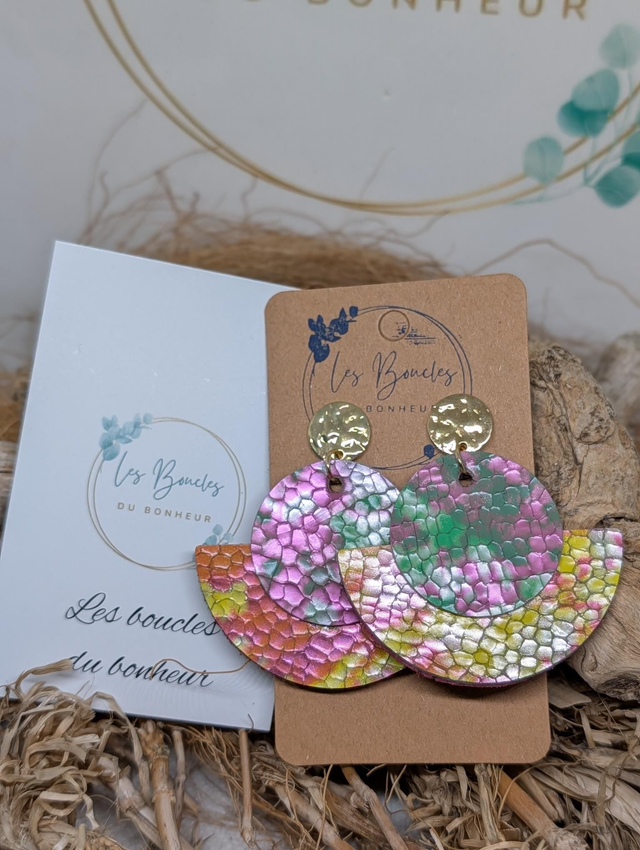 Boucles d'oreilles Dona jaune rose do004