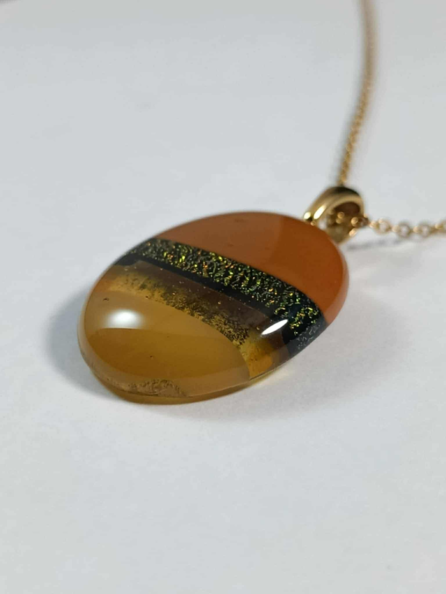 Collier Verre Fusing - Verre Dichroïque Couleur Sable