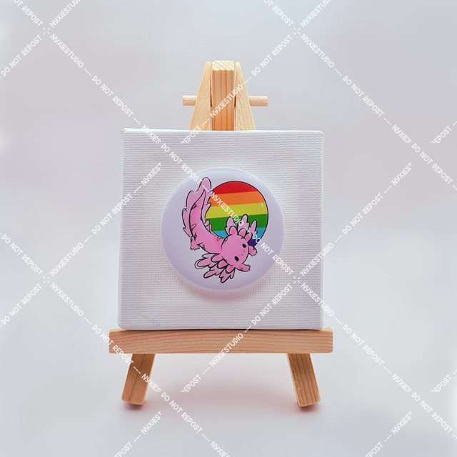 Axolotl lgbtqia+ Button Pins