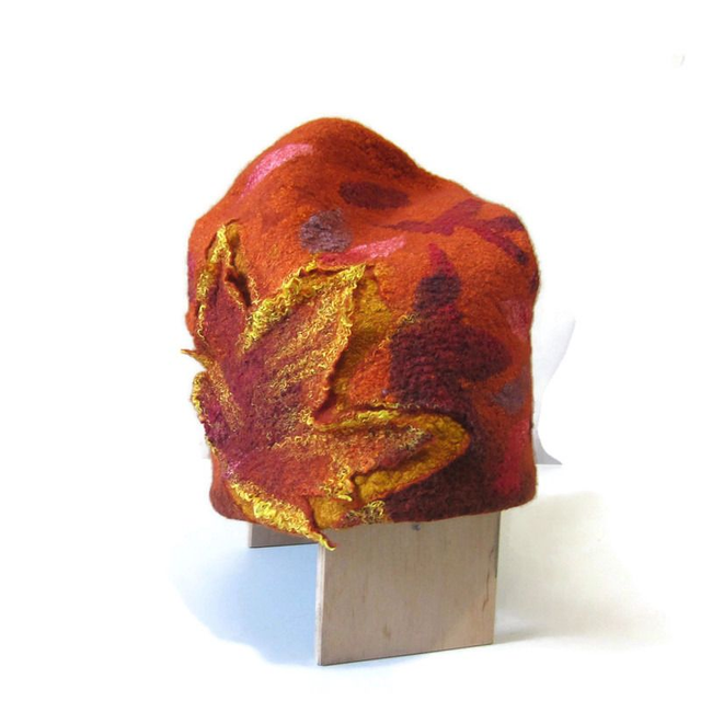 Cappello donna feltro lana merino seta Cappello  fatto a mano Set cappello slouchy