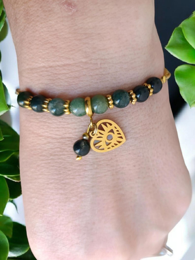 Bracelet coulissant Agate mousse - Souffle de Paix & Renouveau