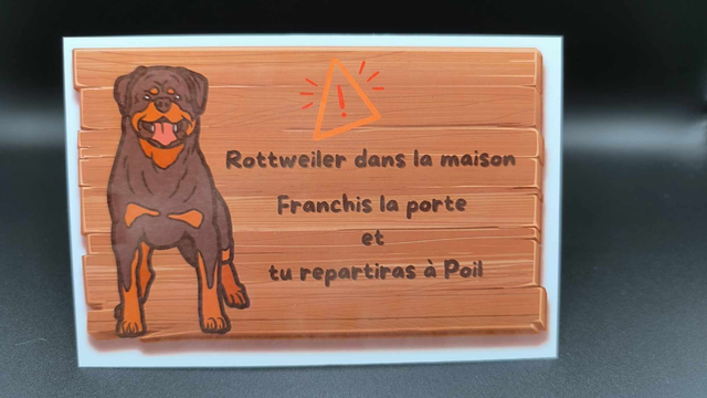 Planque "Attention au chien" personnalisable