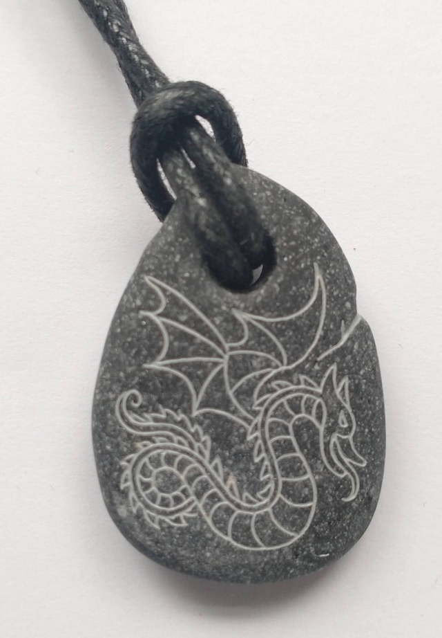 Pebble Pendant - Flying Dragon