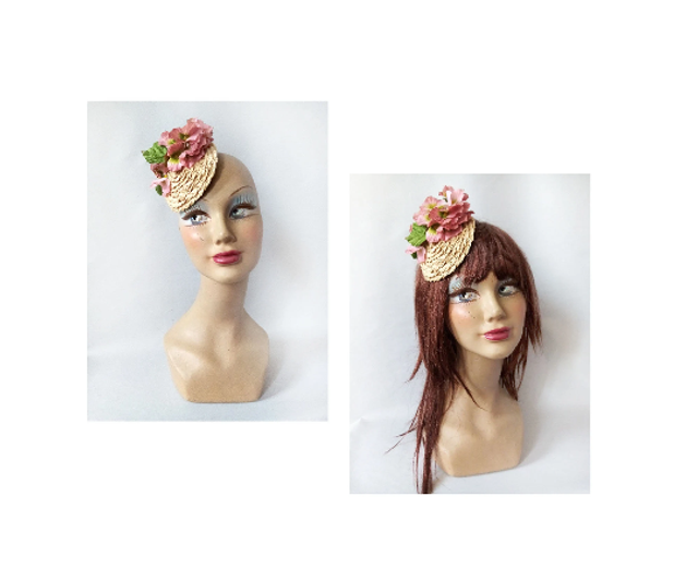 Petit chapeau paille mariage fleur campagne