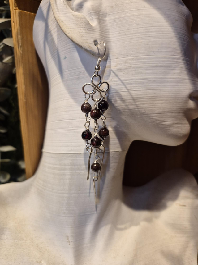 Boucle d’oreille grenat 