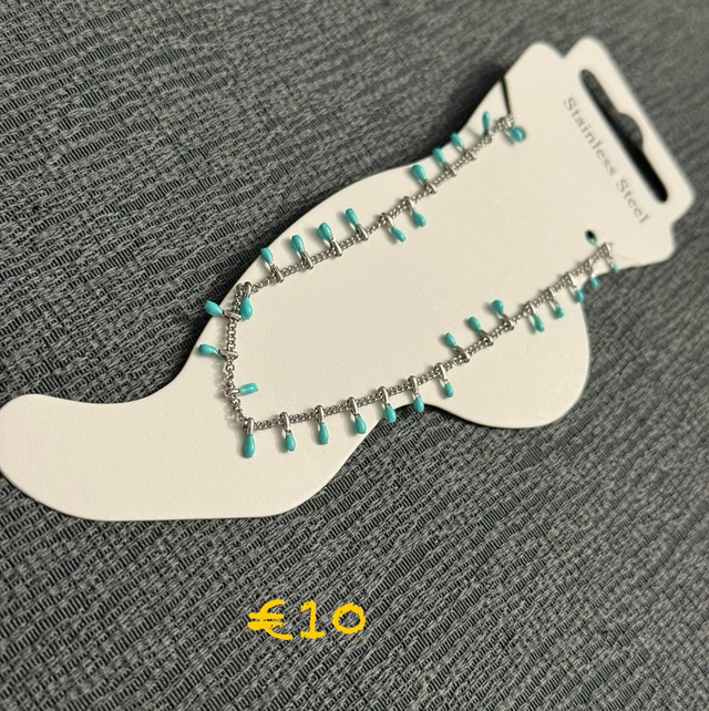 Enkelbandje zilver met blauw