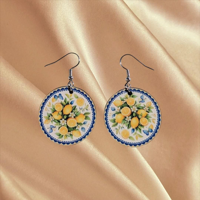 N°69 Boucles d'oreilles ronde fantaisie hypoallergénique 