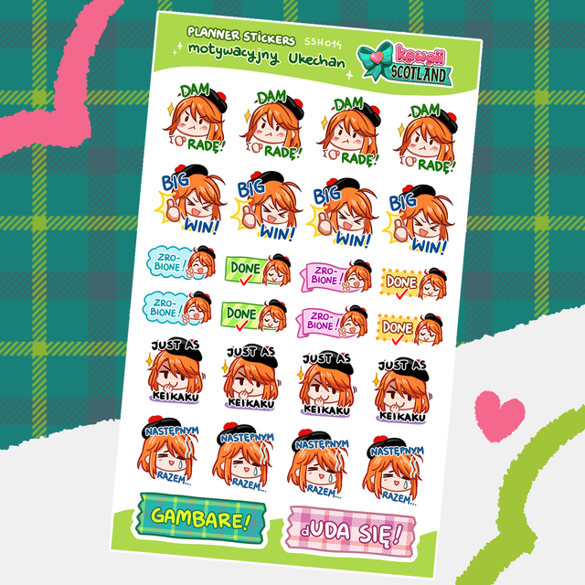 Arkusz naklejek Motywacyjny Ukechan