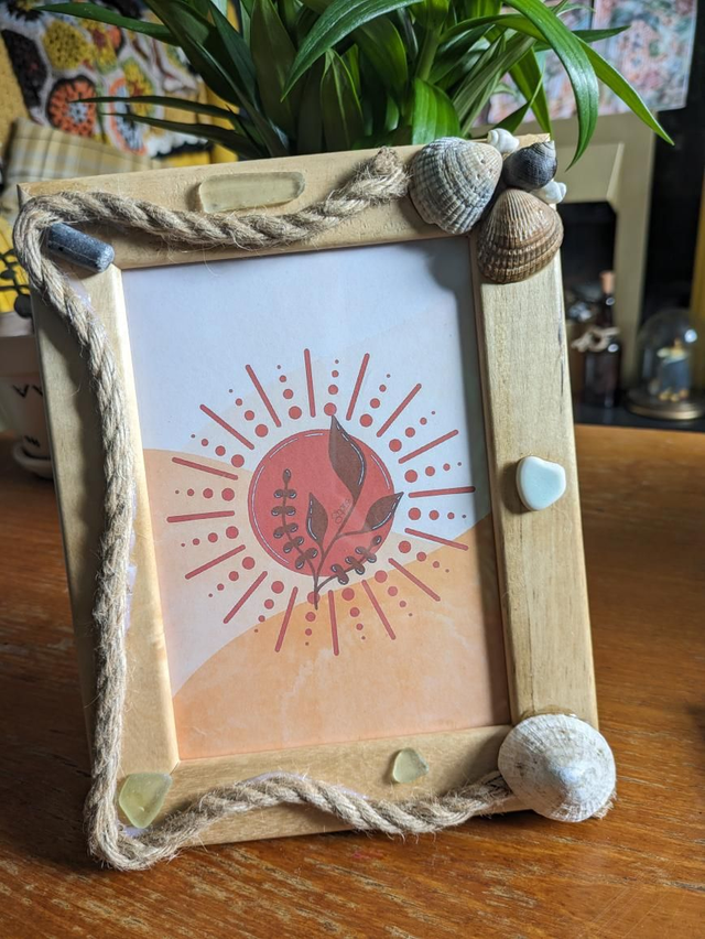 Hand decorated frame with print 