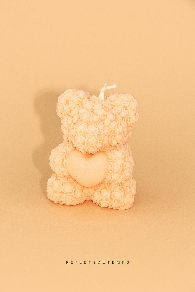 Bougie ourson fleur 