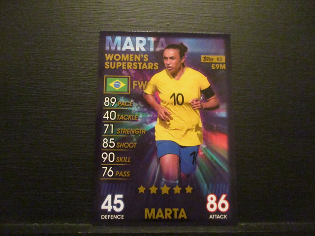 Marta - Women's Superstars Match Attax 101 Original Trading Card