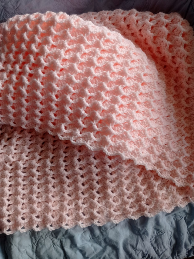 Peach Waffle Baby Blanket