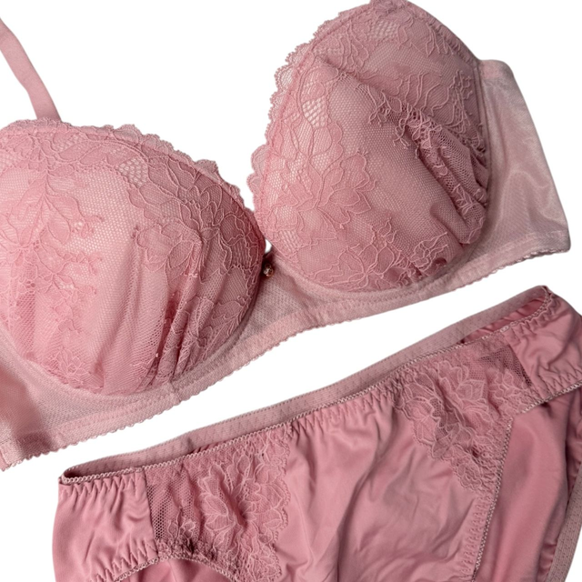 Pink lace Japanese Bra + Underwear Set UK 34DD, 34D 
