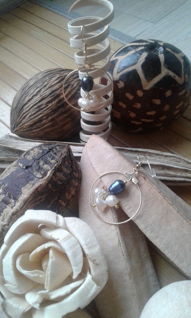 Créoles  perles d&#039;eau douce