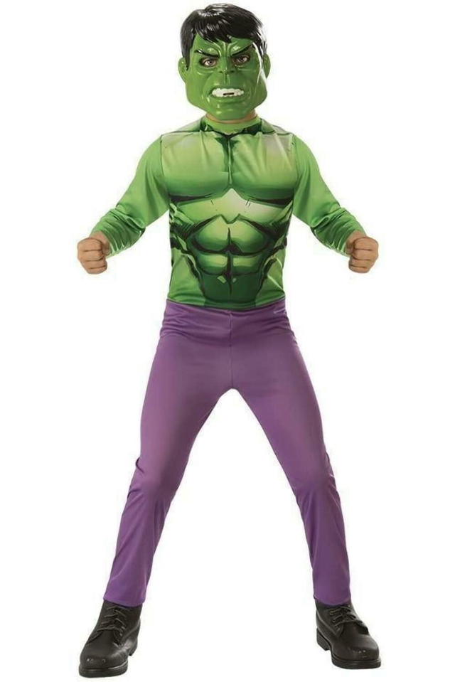 CARNEVALE , COSTUME HULK CON MASCHERA E MUSCOLI 
