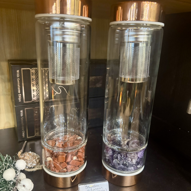 NEW - Infuseur en verre et pierres naturelles 