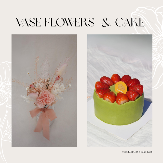 Carnation: Soft Whimsy Flower in Vase &amp; 6&quot; Whole Cake | Direct Home Delivery | 4 Days in Advance