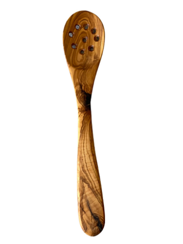 Olive wood Slotted pickle/olive spoon