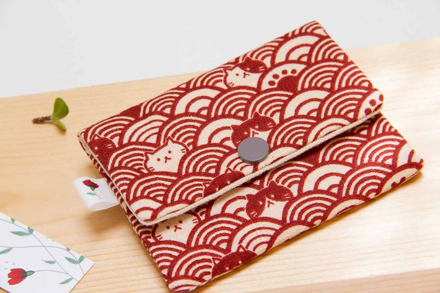 Tarjetero Simple Lovely Cats Red