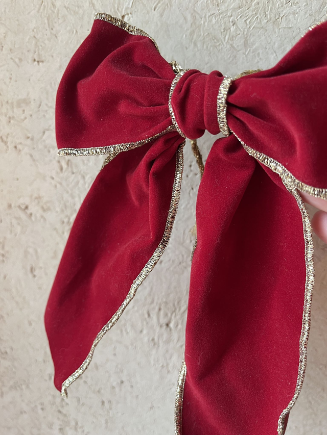 Noeuds rouges velours recyclés