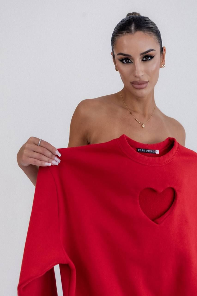 Sweater with heart cut