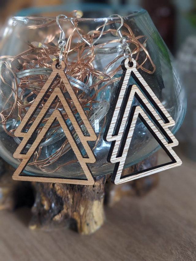 Boucle d'Oreille en bois B3