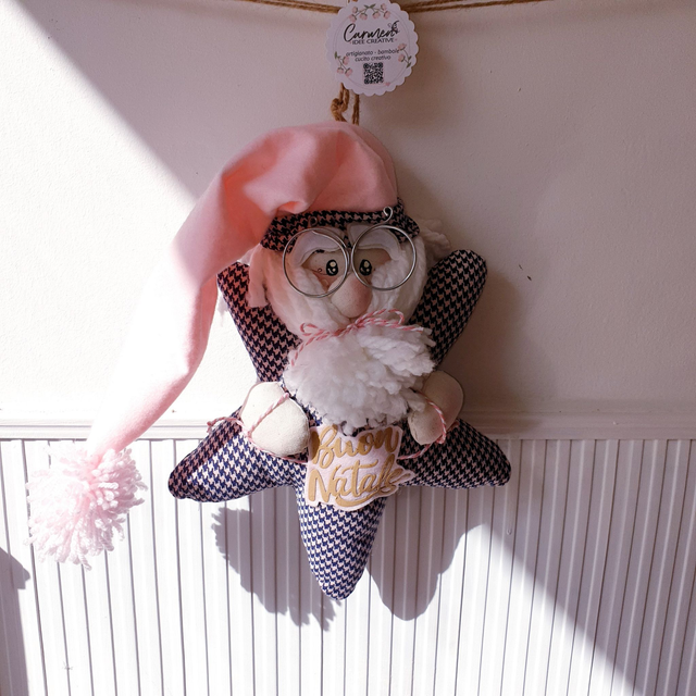 Addobbo natalizio Babbo Natale su stella