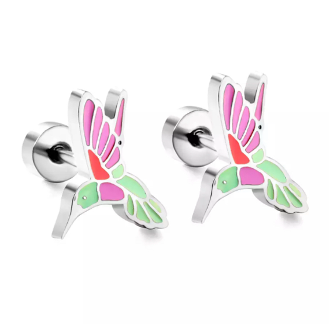 Hummingbird Comfort Back Stud Earrings
