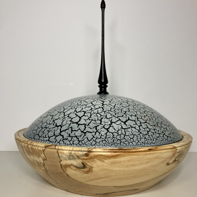 Spalted beech finial pot 